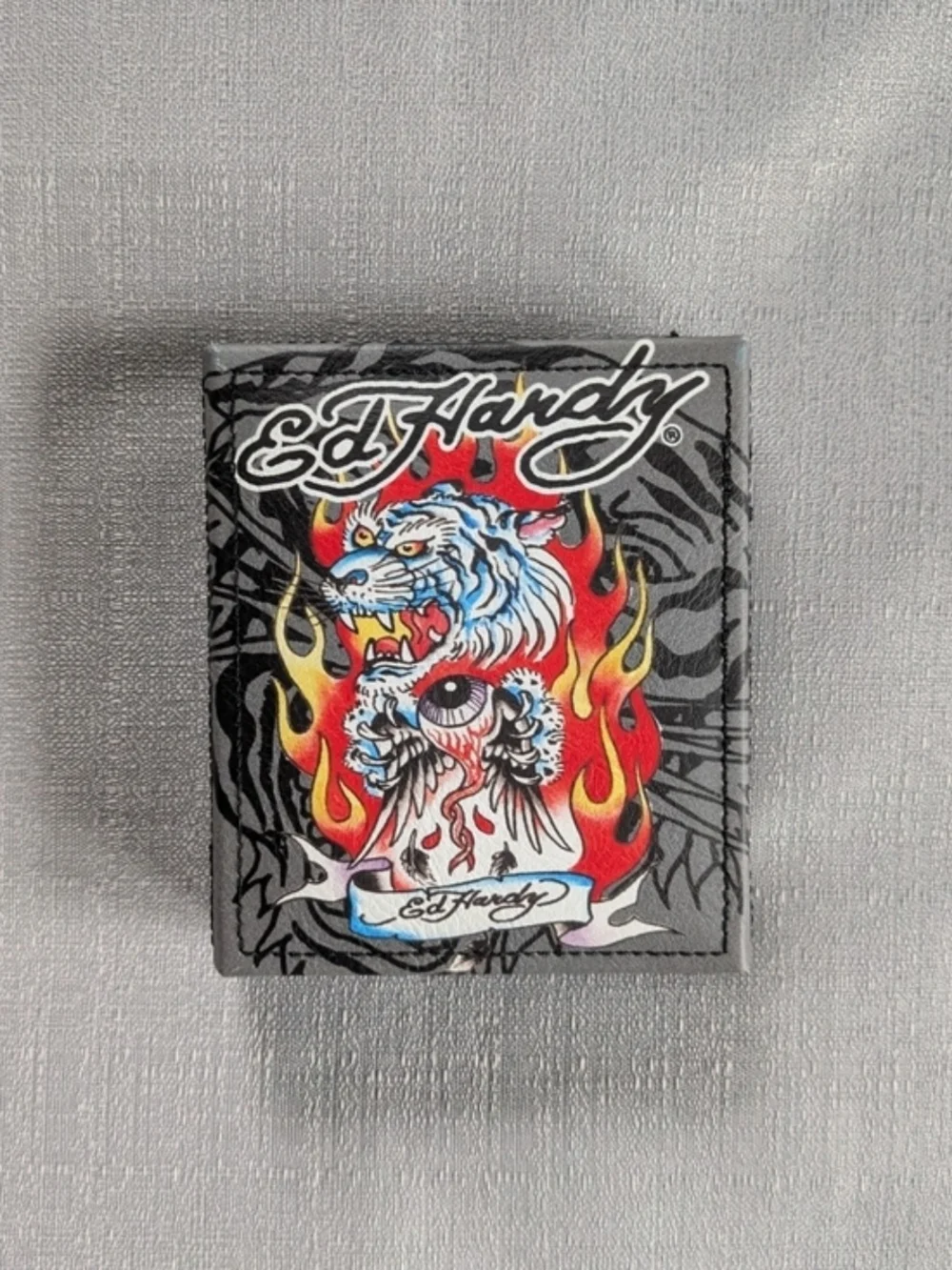 Ed Hardy Panther Priny Leather Wallet. NWT!